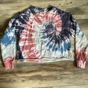 Tye dye cropped thick long sleeve